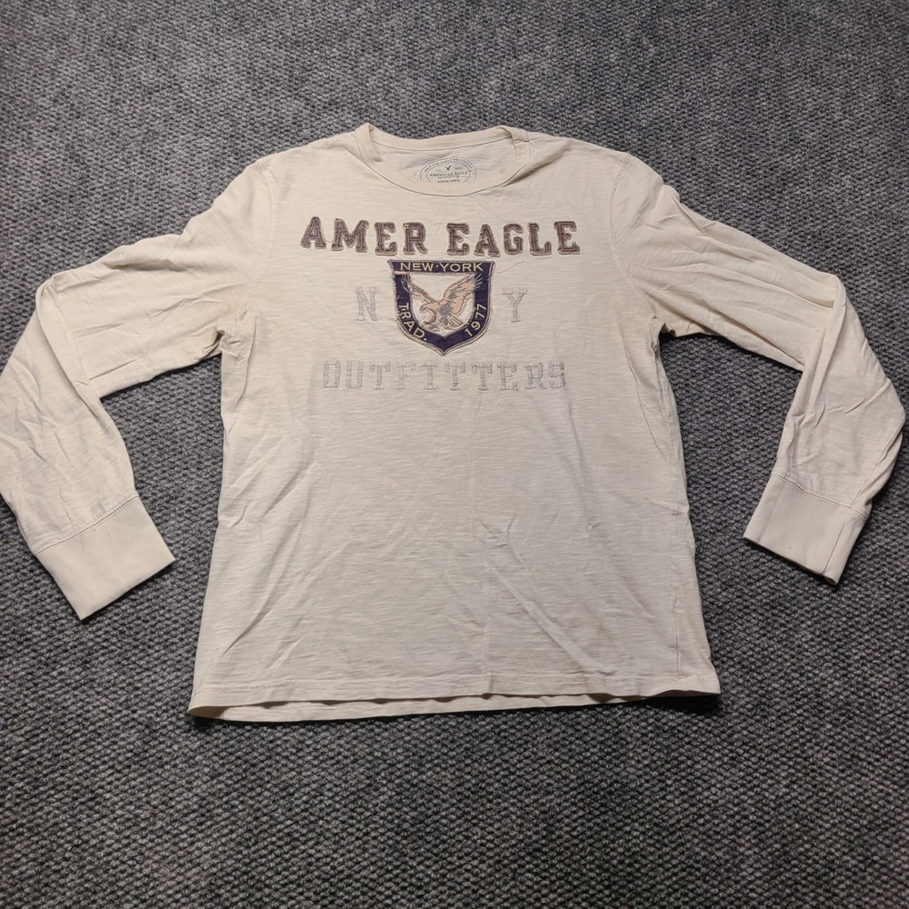 Y2K American eagle outfitters size M preppy long sleeve embroidered shirt men's